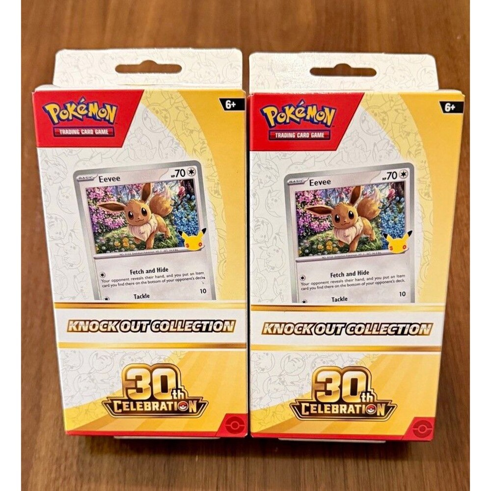 Pokémon TCG 30th Celebration Knock Out Collection English Eevee Pikachu 2 Kits